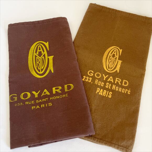 GOYARD Bundle 2 Large Dust Bag Brown 100% Cotton EUC Flannel - Picture 2 of 9